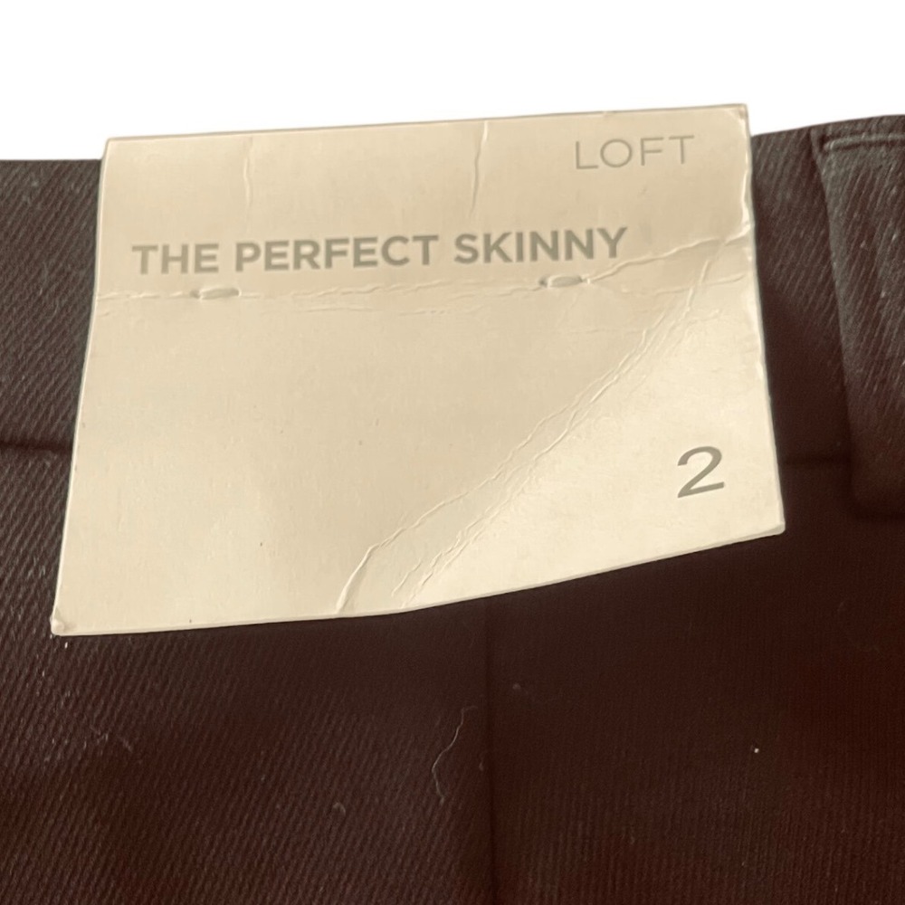 Loft The Perfect Skinny Pants Womens 2 Black Cotton Blend Stretch Trousers NEW - Picture 4 of 8